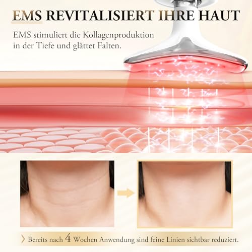 Gesichtsmassagegerät, ANLAN Gua Sha Elektrisch Beauty Gerät mit 7 Lichtfarben, 40±3℃ Wärmefunktion und 3 Modi Gesichtsmassage – Face Massager für Hautkomfort & Hilft bei der Straffung der Haut