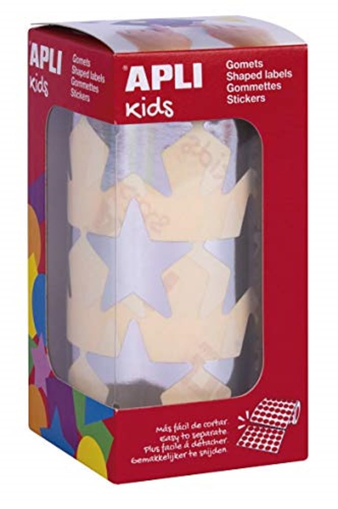 APLI 17867 – Roll of Gummets Stars 33 mm Metallic Silver