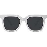 Fozono Large Square Sunglasses Trendy Polarized Sunglasses for Women Men Classic Retro Style UV400 Protection