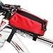 JOY COLORFUL Bicycle Bags Bicycle Front Tube Frame Cycling Packages 4.2,4.8,5.5 inches Touch Screen Mobile Phone Bags Professional Bicycle Accessories (Red, Large)