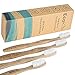 Soft Bristle Bamboo Toothbrush (4 Pack) - Zero Plastic Biodegradable Bamboo Handle by EcoKiss - Eco Friendly - for Adults and Kids - Vegan Handle - Recyclable Packaging