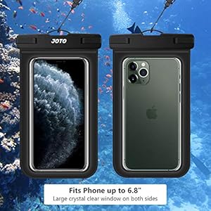Schnorchelmasken Universal-Größe wasserdichte Tasche Tasche passt alle Smartphones bis zu 6,9 "Diagonale Größe (Bestimmte Großbild-Telefone müssen Schutzhülle zu entfernen); Kreditkarte Geldbörse Geld wasserdichte trockene Tasche für Strand, Angeln und Wasserpark Aktivitäten
Klare Fenster auf der Vorderseite und Rückseite, perfekt für die Aufnahme von Bildern, Videos und E-Mails zu überprüfen
100 Fuß IPX8 zertifiziert wasserdicht; Bietet wasserdichten / schneesicheren / schmutzabweisenden Schutz für Ihr Gerät unter Beibehaltung der vollen Touchscreen-Funktionalität