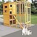 JAXPETY Cat Houses Cage for Outdoor Cats Enclosure Run Shelter Wooden Pet Housing