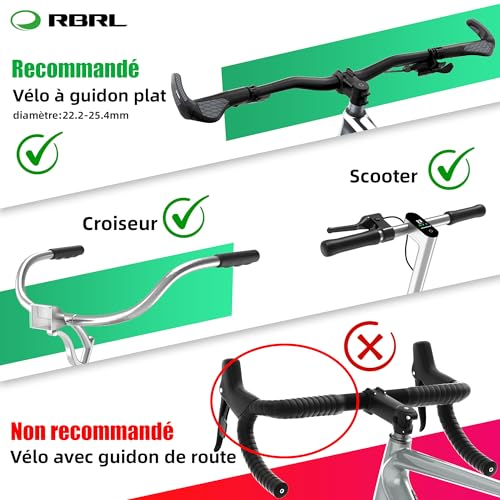 RBRL Bicycle Rearview Mirror, Anti-Fall Cycling Mirror, Stable, Oversized Mirror Not Easy to Lock, Handlebar Mirror Accessory (Left)