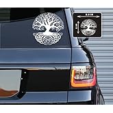 Printbeat Knot Tree of Life Vinyl Decals Stickers for Cars, Vans, Trucks, and laptops (White 6x5.9)