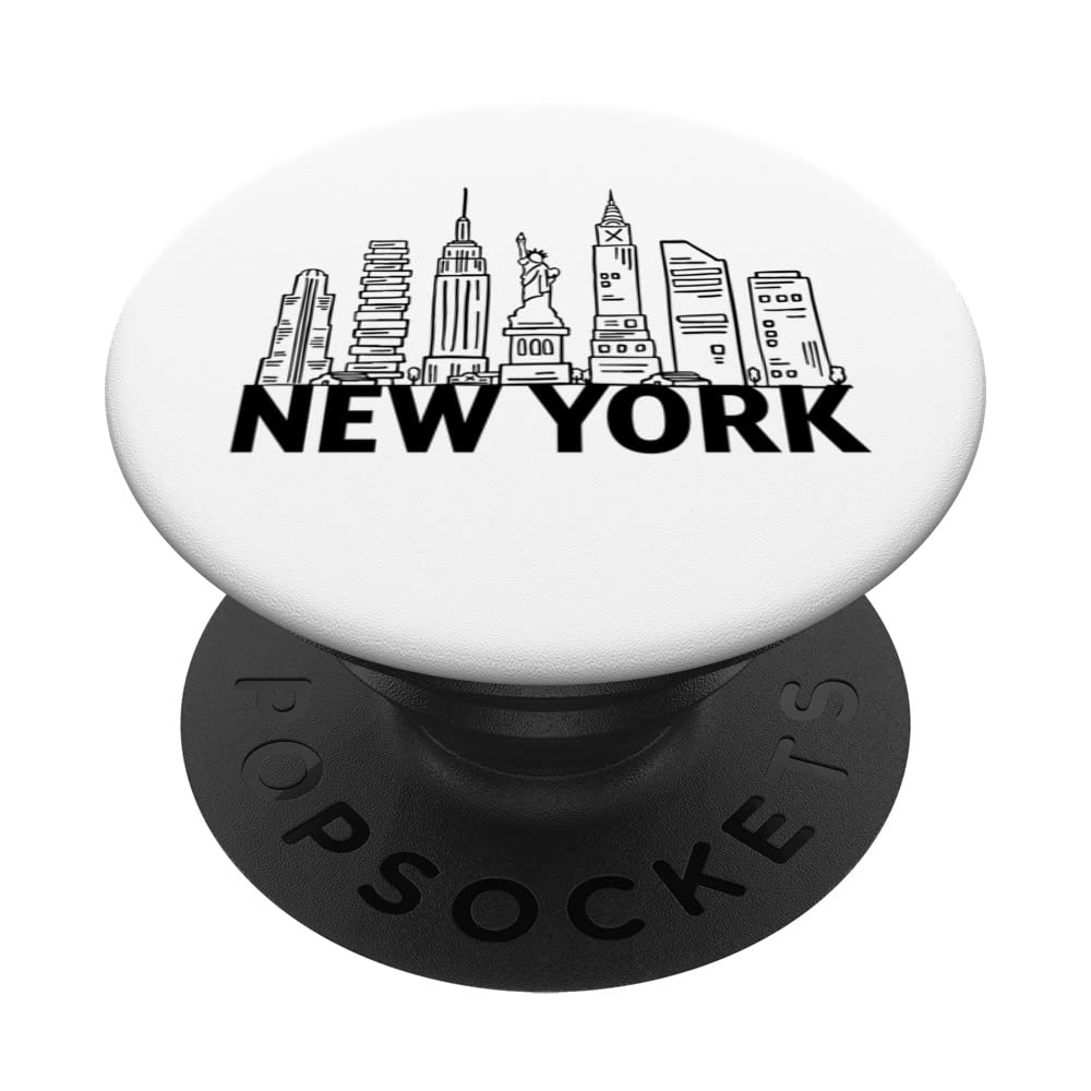 New York City New York USA Skyline Silhouette Outline Sketch PopSockets Swappable PopGrip