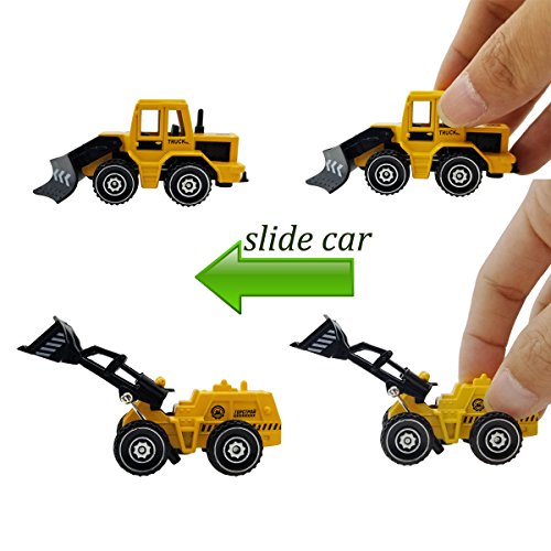 M-jump 5 PCS Mini 1:72 Scale DIE-CAST Metal Construction Engineering Vehicle Toys Set for kids - Excavating trucks, Bulldozers, Truckshovel, Clay truck, Dump trucks