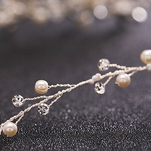 YDZN Bridal Rhinestone Tiara,Handmade Women Girls Hair Head Piece Pageant Crown For Wedding Party Photography (Gold)