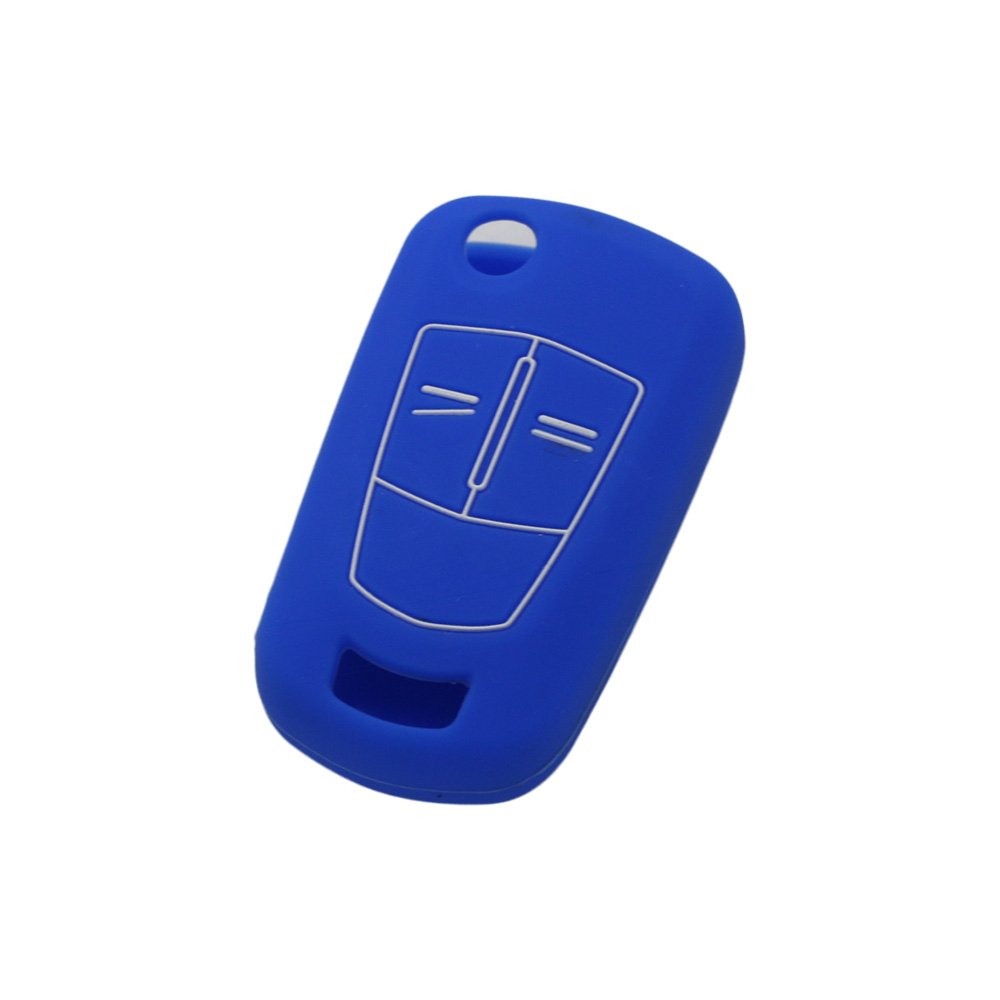 BROVACS Silicone Cover Protector Case Holder Skin Jacket Compatible with VAUXHALL OPEL 2 Button Flip Remote Key Fob CV2620 Deep Blue