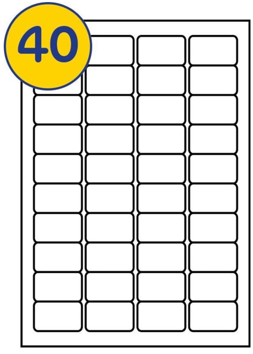 LABELS4U 100 Sheets A4, 40 Labels per Sheet, Size 45.7 x 25.4mm (4000 Labels)