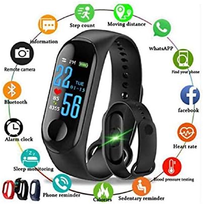 Intelligent Smart Band Fitness Tracker Watch Heart Rate with Activity Tracker Waterproof Body Functions Like Steps Counter, Calorie Counter, Blood Pressure, Heart Rate Monitor OLED Touchscreen