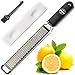 BelleGuppy Lemon Zester & Cheese Grater, Professional Zesting tool for Parmesan, Citrus, Ginger, Nutmeg, Garlic, Chocolate, Fruits, Razor-Sharp Stainless Steel Blade Protective cover, Dishwasher Save