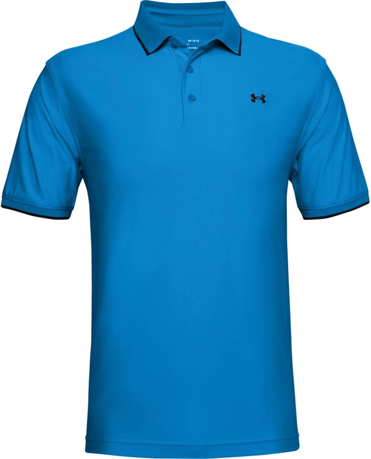 Under Armour Men's Polo Shirt Polyester/Elastane Blend Loose Fit 1345459 Blue (Large) at Amazon