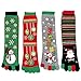 Ayliss 4/8 Pair Womens Five Toes Christmas Socks Winter Warm Stretchy Crew Socks,4 Pairs
