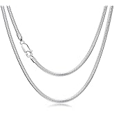 AHTAMOS Snake Chain for Men 925 Sterling Silver Snake Chain Necklace for Men Women Lobster Clasp 1.5/2/3mm, 16-26 Inch