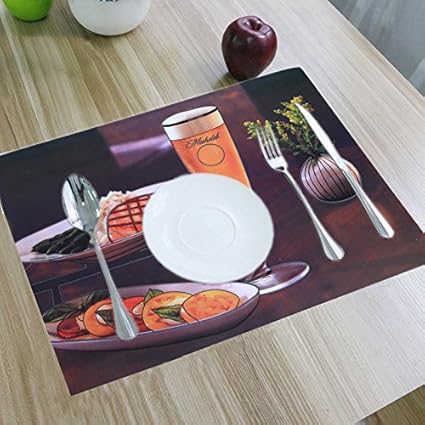 Kuber Industries PVC 6 Piece Table Placemat and Coaster Set - Multicolour
