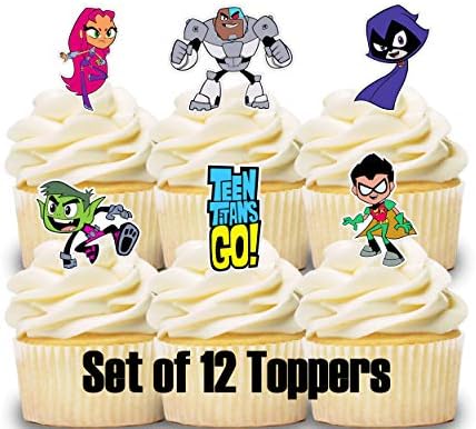 12 Cupcake Toppers Teen Titans GO
