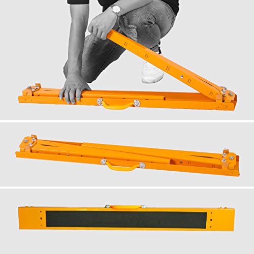 Heavy Duty Height Adjustable Steel, Metal Saw Horse, Jobsite Table with Telescopic Legs 1200 Lbs Yellow Single Pack WK-SH017A - Thumbnail 5