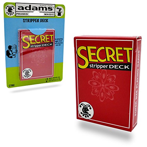 Adams Pranks & Magic - Secret Stripper Deck RED - Classic Novelty Magic Toy