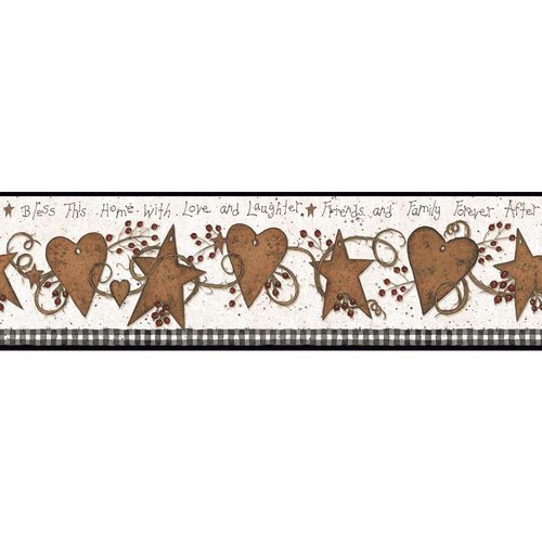 York Wallcoverings YC3333BD Welcome Home Love and Laughter Tin Star Border by York Wallcoverings