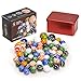 Yellow Mountain Imports Collector's Series Assorted Marbles Set in Tin Box, Lava Rocks