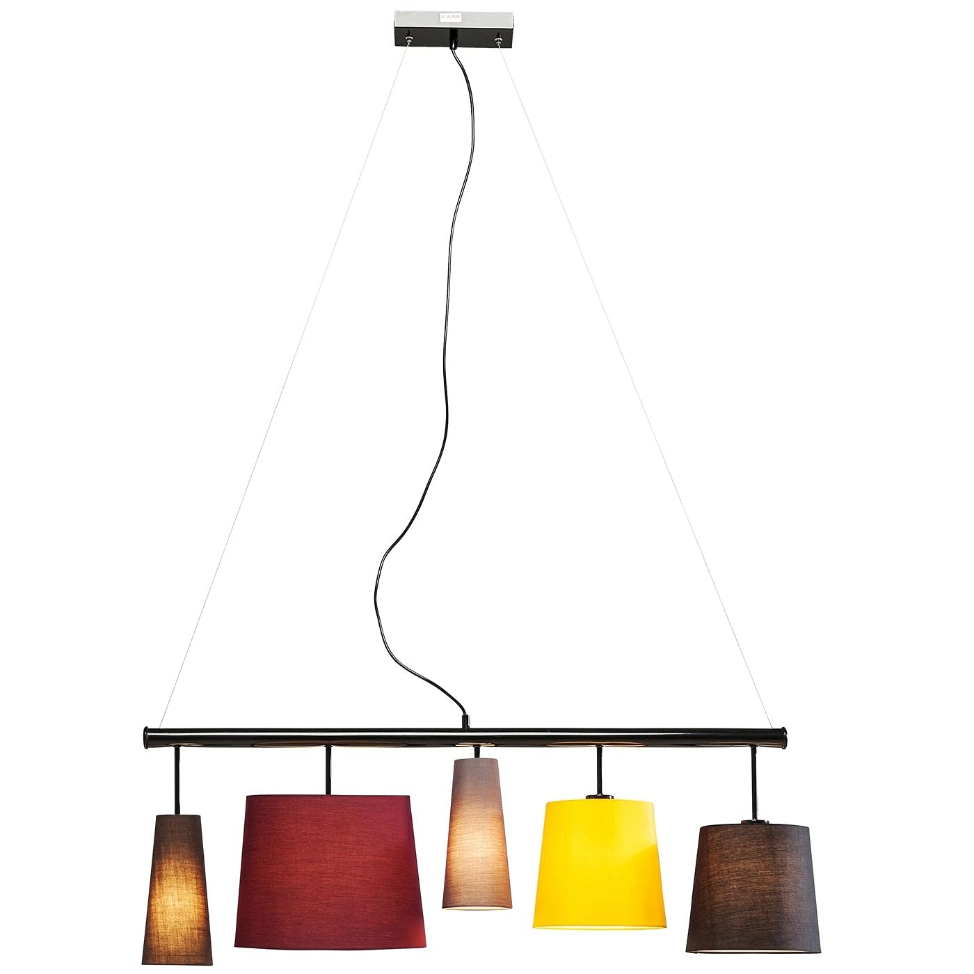 Kare Design Pendant Lamp Parecchi Colore, Multicoloured, Pendant Lamp for Living Room, Kitchen, Bedroom, Without Light Bulbs, 160x107x30cm (H/W/D)