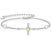Silikepa Moonstone Bracelet for Women 925 Sterling Silver Moonstone Bracelet Adjustable Jewelry Gift for Women