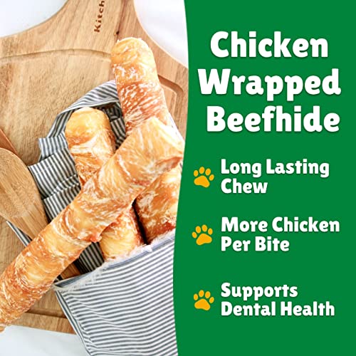Lucky Premium Treats Chicken Wrapped Rawhide Retrievers All Natural