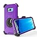 J.west Galaxy S8 Plus Case, Kickstand Full-Body Rugged Armor Military Grade Drop Heavy Duty Protection Case with Holster Belt Clip for Samsung Galaxy S8+ Plus 6.2 inch 2017 - Purple