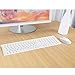 Wireless Keyboard Mouse, Jelly Comb KUS015 2.4GHz Ultra Slim Full Size Rechargeable Wireless Keyboard and Mouse Combo for Windows, Laptop, Notebook, PC, Desktop, Computer (White)