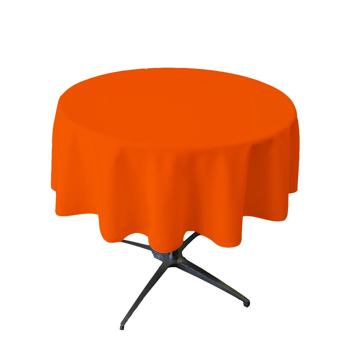 LA Linen Polyester Poplin Round Tablecloth, 58", Orange