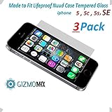[3PACK] Lifeproof Nuud HD Tempered Glass Screen Protector For iPhone 5 5s 5c SE nuud Case - Gizmomix Inc