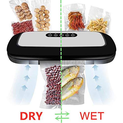 Vacuum Sealer Machine, Automatic Food Vacuum Sealer with Smart Stainless Steel Panel Touch Control, Vacuum Sealer Machine with Dry & Moist Sealing and Starter Kit