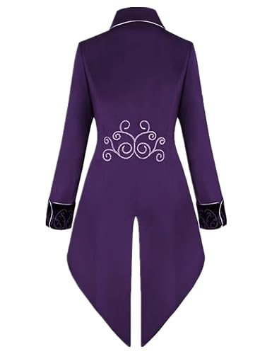 Crubelon Men's Steampunk Vintage Tailcoat Jacket Gothic Victorian