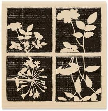 Textured Floral Square - Rubber Stamps