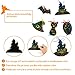 Biubee 48 Pieces Halloween Theme Scratch Paper- Rainbow Scratch Art Paper Card Pumpkin Bat Castle Hats Craft Kit with 24pcs Wooden Styluses and 48pcs Ribbons for Birthday Halloween Party Supplies
