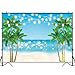 Funnytree 7x5ft Summer Tropical Beach Backdrop Glitter Bokeh Seaside Island Palm Trees Photography Background for Picture Shiny Blue Sea Sky Luau Themed Party Decorations Photo Booth Studio Props