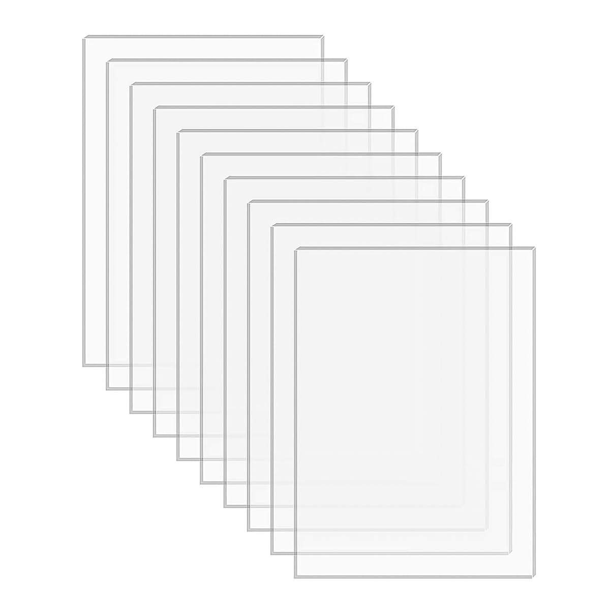 Tiardey 10 Pcs Clear Acrylic Sheets Transparent Plastic Perspex Sheets Acrylic Panels Boards Sheets for Picture Frame Glass Replacement 5 x 7 Inch