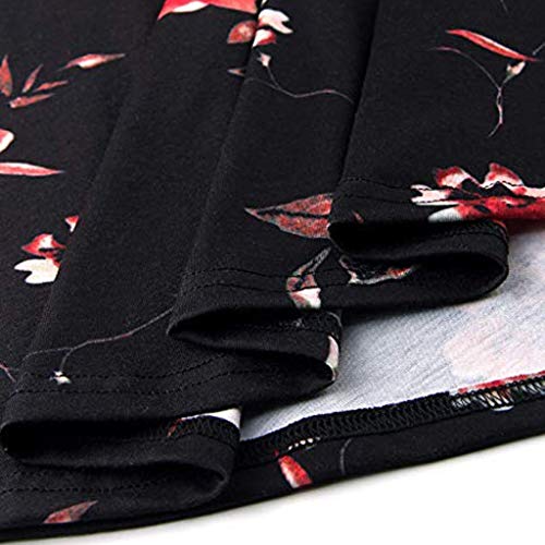 image for ANJUNIE Women's Short Sleeve Cross V- Neck Floral Dresses Vintage Eleg