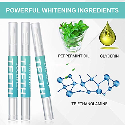 Teeth Whitening Gel,Teeth Whitening Pen,Teeth Whitening Kit,3 Pack Teeth Whitener Instant Painless for Sparkling White Teeth Whitening,Easy to Use,Travel friendly