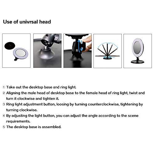 Makeup Ring Light Kit 14 Inch Ring Lamp with Mirror Double-Sided Swivel Makeup Mirror Dimmable Video LED Light Set Phone Adapter for Video Shooting Portrait Vlog Selfie with Adjustable Tripod Stand