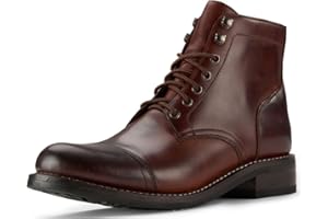 SUREWAY 6 Inch Men's Lace-up Ankle Boot - Cap Toe, Captain Genuine Leather Lace up Chukka Boots for Men,Classic Comfort Oxford Style Footwear