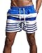 YuKaiChen Men's Stripe Swim Trunks Quick Dry Casual Swim Shorts Blue 32/Tag Asia L