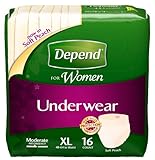 Depend Underwear for Women, Moderate Absorbency, Extra Large (XL), Case/68 (4/17s)