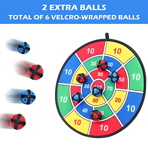 Fabric & Velcro Dart Board Game with 6 Velcro Balls | Large - 14.5 Inches (37 cm) Diameter | Safe for Kids