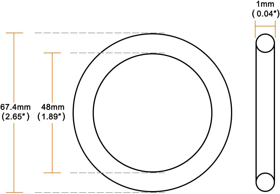 sourcing map Air Compressor Compression Piston Ring Replacement Part 67.4mm OD 48mm ID 1mm Thickness, Dark Green - Image 4