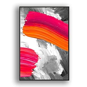 Framed Canvas Wall Art for Living Room, Bedroom Colored Brush Canvas Prints for Modern Home Decoration Ready to Hang - 16"x24" inches