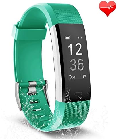 Fitness Tracker, Waterproof Activity Tracker Heart Rate Monitor Bluetooth Smart Watch Bracelet Wristband Sleep Monitor Pedometer with Replacement Strap for Android and IOS Smartphone (black-green)