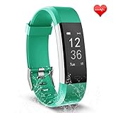 Fitness Tracker, Waterproof Activity Tracker Heart Rate Monitor Bluetooth Smart Watch Bracelet Wristband Sleep Monitor Pedometer with Replacement Strap for Android and IOS Smartphone (black-green)