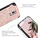BENTOBEN Note 4 Case, Galaxy Note 4 Case, 2 in 1 Glitter Bling Hybrid Slim Hard PC Cover Coat Sparkly Shiny Faux Leather Chrome Shockproof Protective Phone Case for Samsung Galaxy Note 4, Rose Gold
